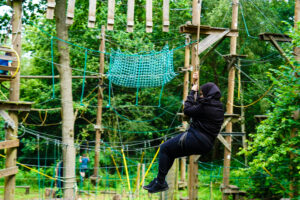Person on a High Ropes course